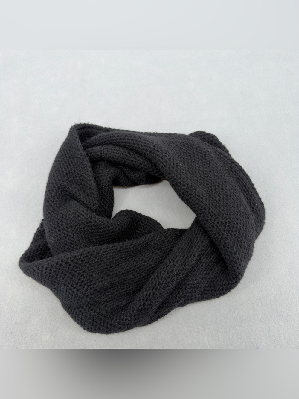 J.Crew Black Wool Blend Knitted Scarf